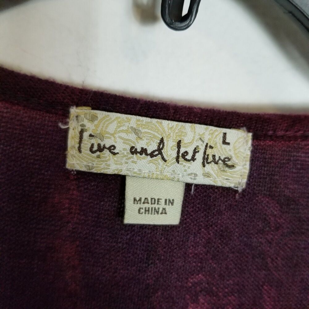 One World Live  Let Live Burned Velvet Purple Top Sz L‎ Whimsigoth Asymmetrical - Picture 7 of 8